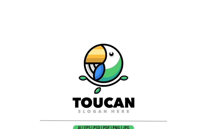 Toucan circle simple logo design Logo Template