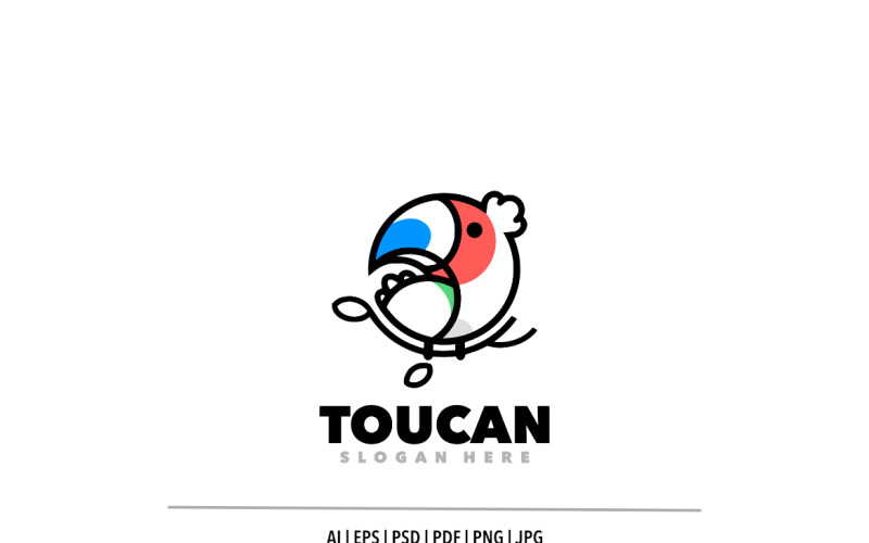 Toucan line art simple design logo Logo Template