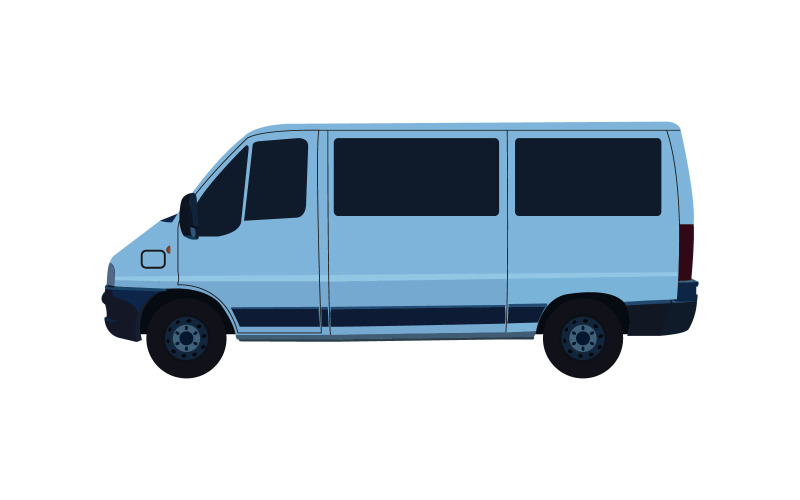 Van illustrated and colored on a white background in vector Vector Graphic