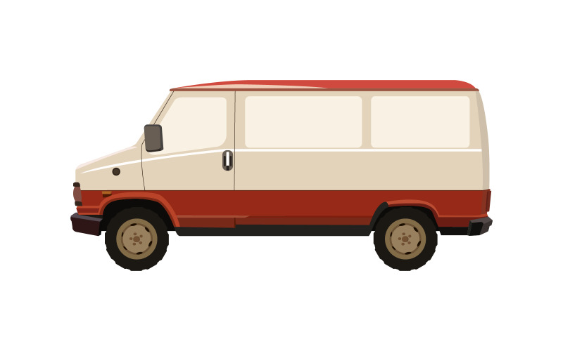 Van illustrated and colored on background in vector Vector Graphic