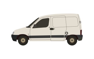 Van illustrated on a white background in vector