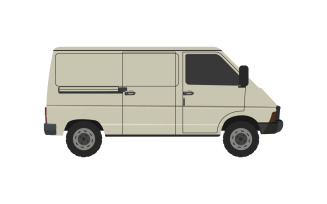 Van illustrated on a white background