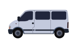Van illustrated on background in vector