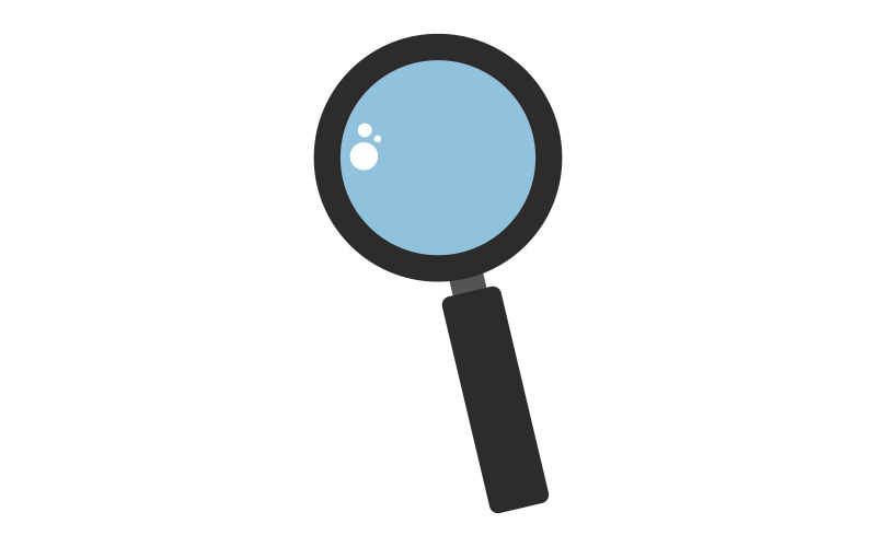 Vector illustrated magnifying glass on white background Vector Graphic