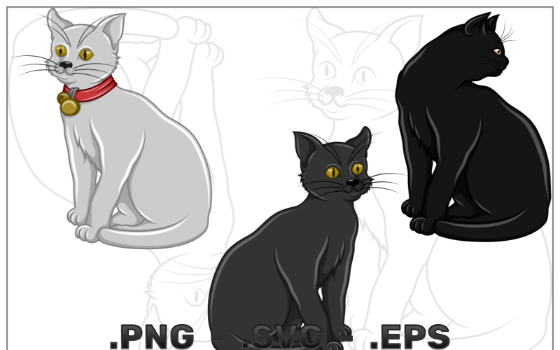 Cartoon Domestic Cat Vector Design Vector Graphic