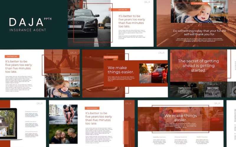 Daja - Insurance Agent Powerpoint Template PowerPoint Template