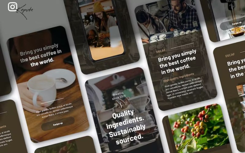 Decaf - Coffee Business Instagram Keynote Keynote Template