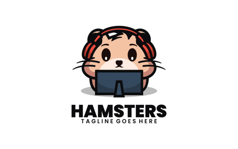 Hamsters Mascot Cartoon Logo 1 Logo Template