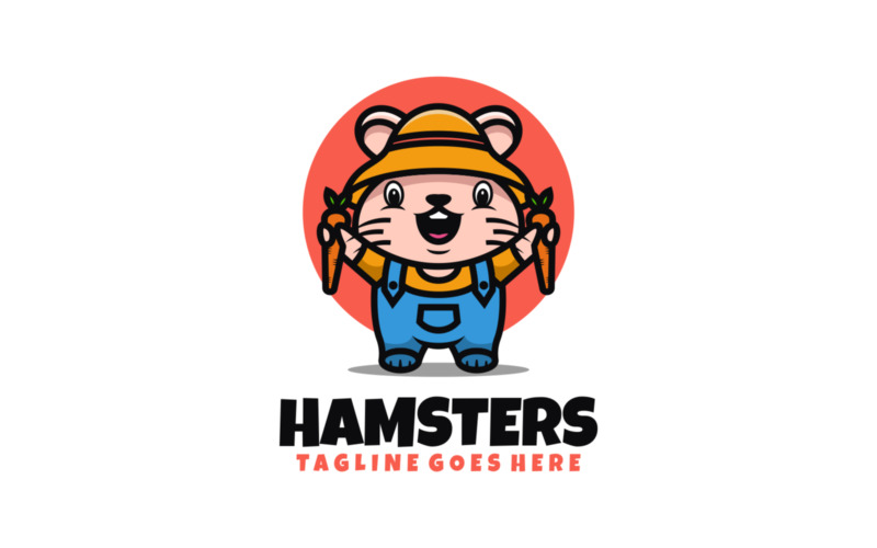 Hamsters Mascot Cartoon Logo Logo Template