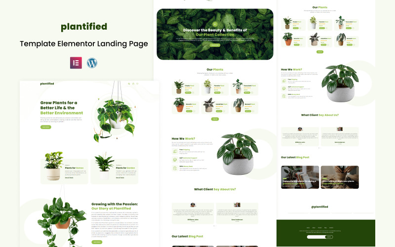 Plantified - Plant and Garden Store Elementor Landing page Elementor Kit