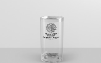 Transparent Cylinder Packaging Mockup