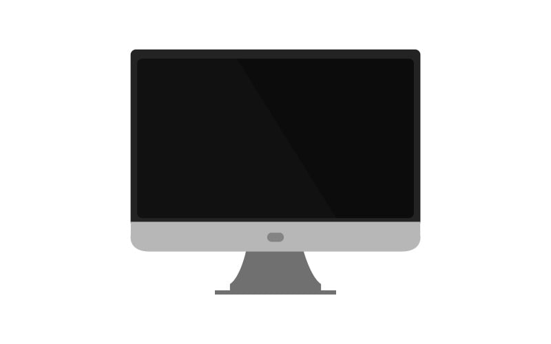 Vectorized computer on background and illustrated Vector Graphic