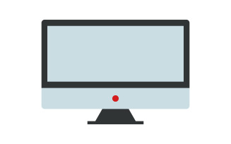 Vectorized computer on illustrated background