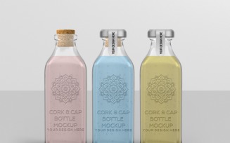 Cork & Cap Bottle Packaging Mockup