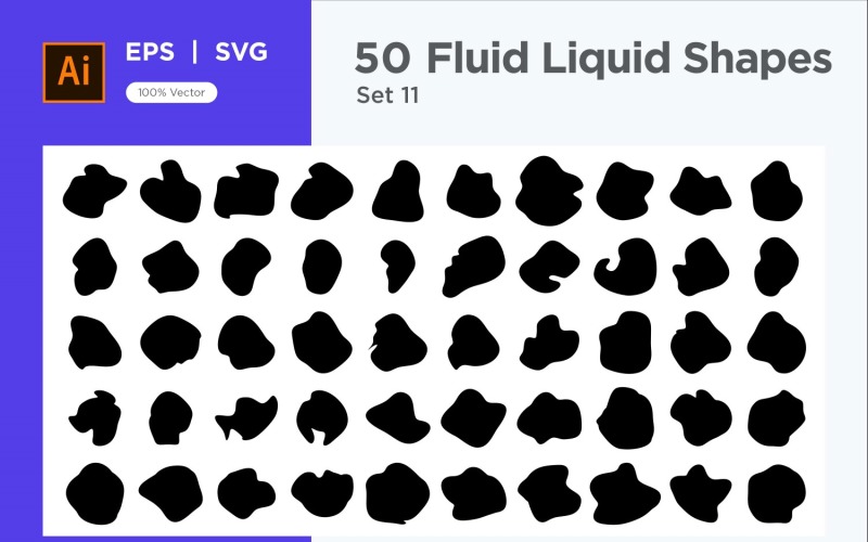 Fluid Liquid Shape V1 50 SET 11 Vector Graphic