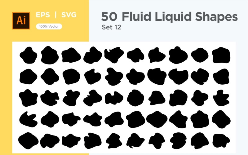 Fluid Liquid Shape V1 50 SET 12 Vector Graphic
