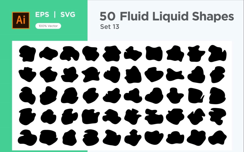 Fluid Liquid Shape V1 50 SET 13 Vector Graphic