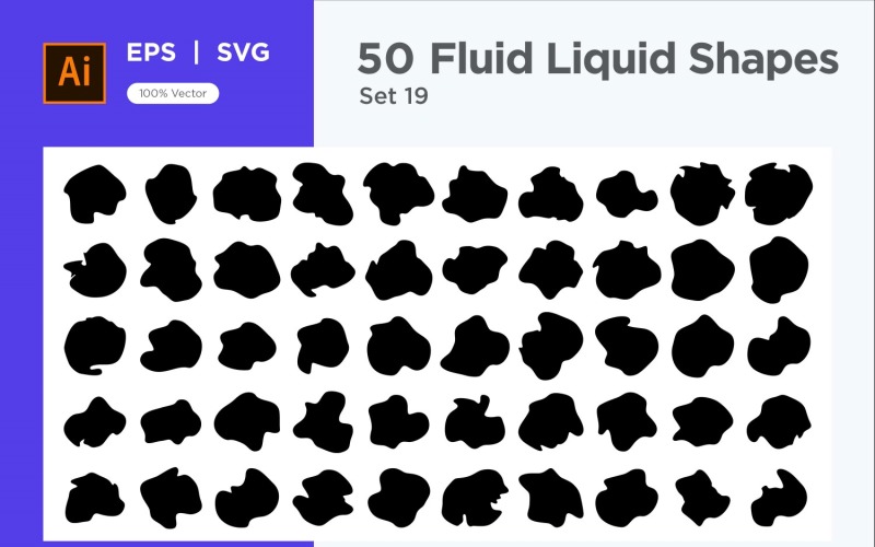 Fluid Liquid Shape V1 50 SET 19 Vector Graphic