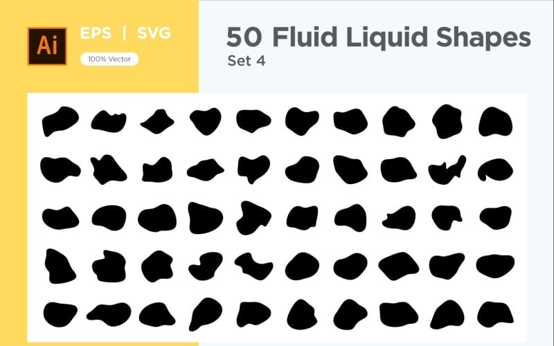 Fluid Liquid Shape V1 50 SET 4 Vector Graphic