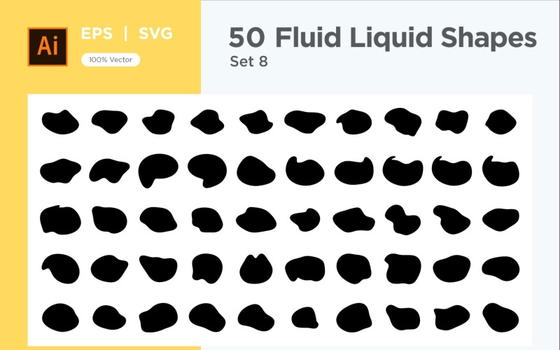 Fluid Liquid Shape V1 50 SET 8 Vector Graphic