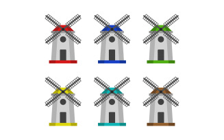 Mill illustrated in vector on a white background