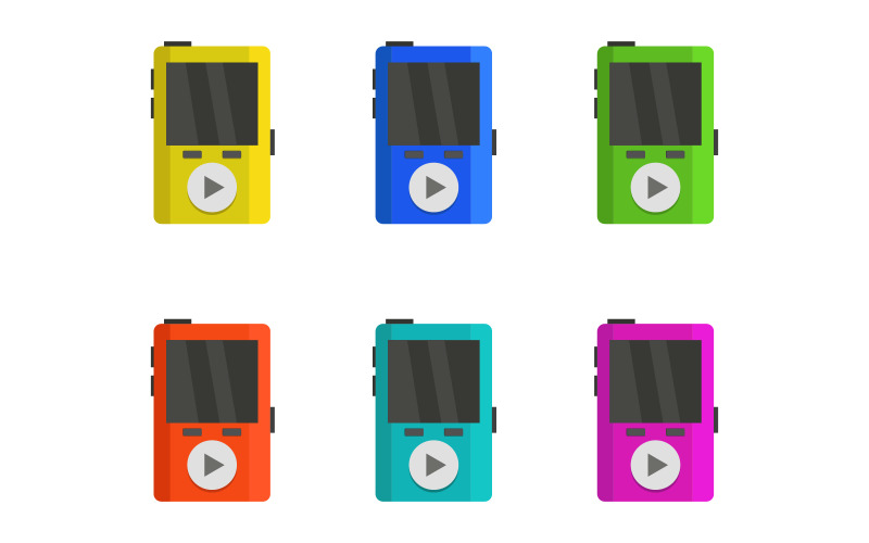 Mp3 player illustrated on a white background Vector Graphic