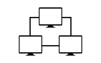 Network illustrated in vector on a white background