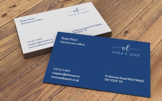 Blue & White Business Card Template - Visiting Card - Corporate Template