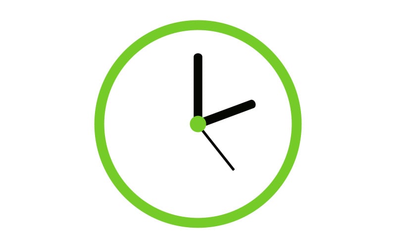 Clock in vector on background Vector Graphic