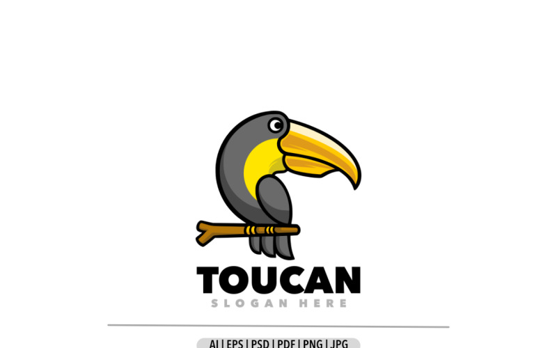 Cute Toucan mascot logo animal Logo Template