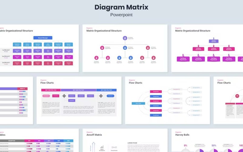 Diagram Matrix Infographic - Powerpoint PowerPoint Template