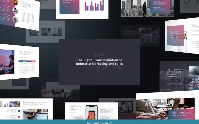 Digic - Digital Marketing Powerpoint Template PowerPoint Template