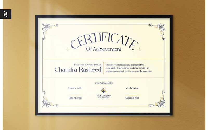 Elegant Frame Certificate Corporate Identity
