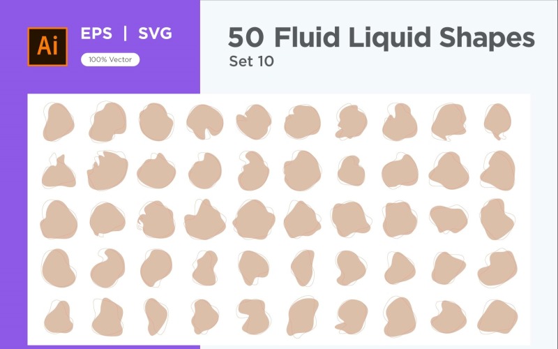 Fluid Liquid Shape V2 50 SET 10 Vector Graphic