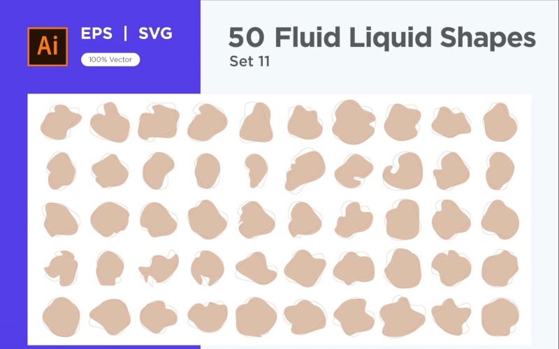 Fluid Liquid Shape V2 50 SET 11 Vector Graphic