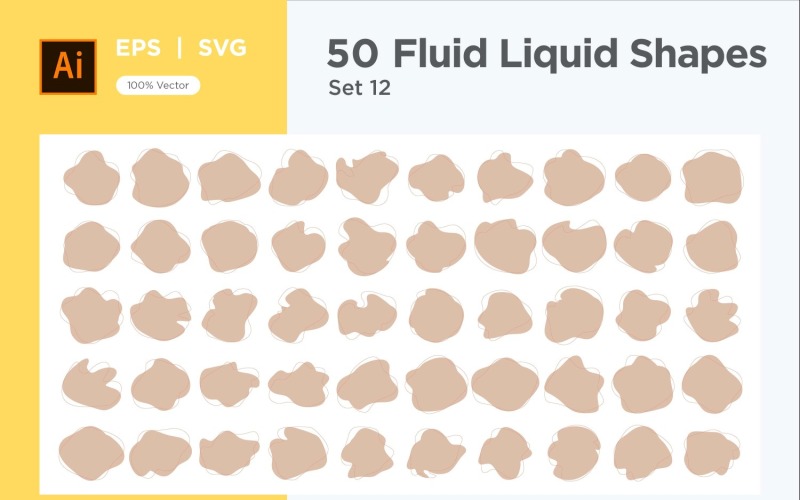 Fluid Liquid Shape V2 50 SET 12 Vector Graphic