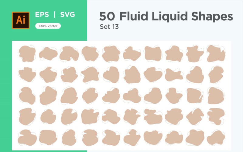 Fluid Liquid Shape V2 50 SET 13 Vector Graphic