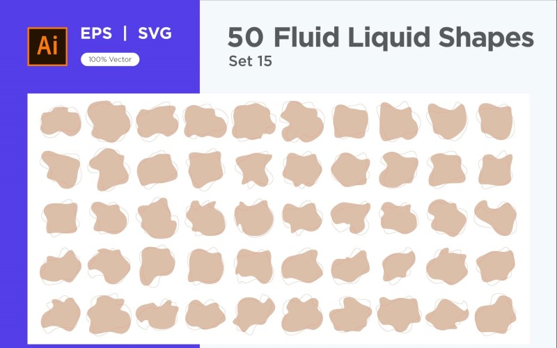 Fluid Liquid Shape V2 50 SET 15 Vector Graphic