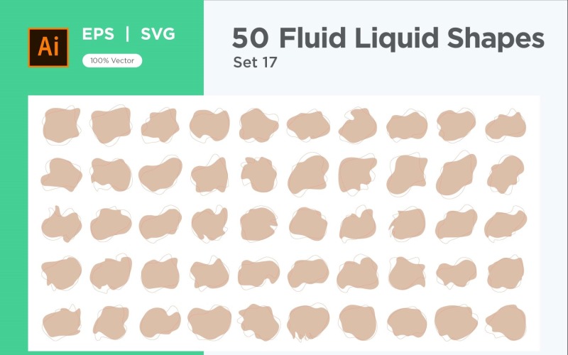 Fluid Liquid Shape V2 50 SET 17 Vector Graphic
