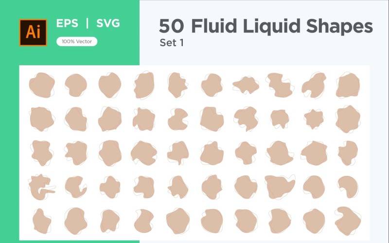 Fluid Liquid Shape V2 50 SET 1 Vector Graphic