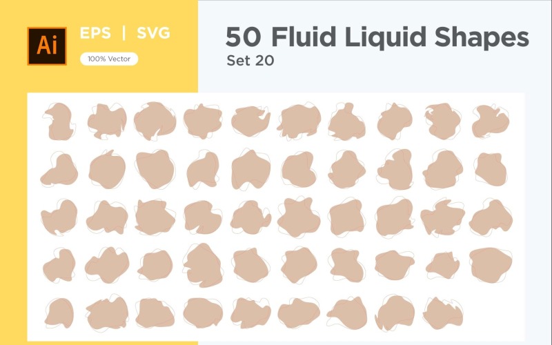 Fluid Liquid Shape V2 50 SET 20 Vector Graphic