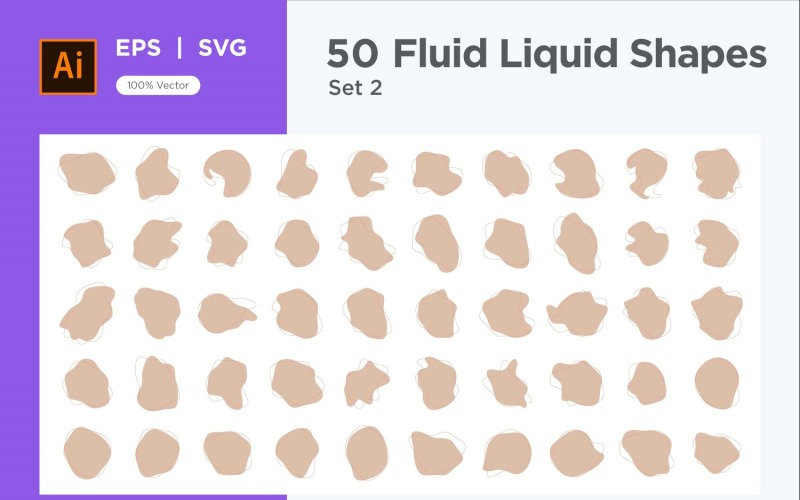 Fluid Liquid Shape V2 50 SET 2 Vector Graphic