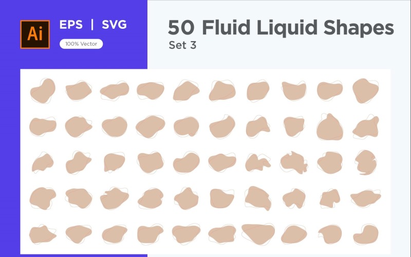 Fluid Liquid Shape V2 50 SET 3 Vector Graphic