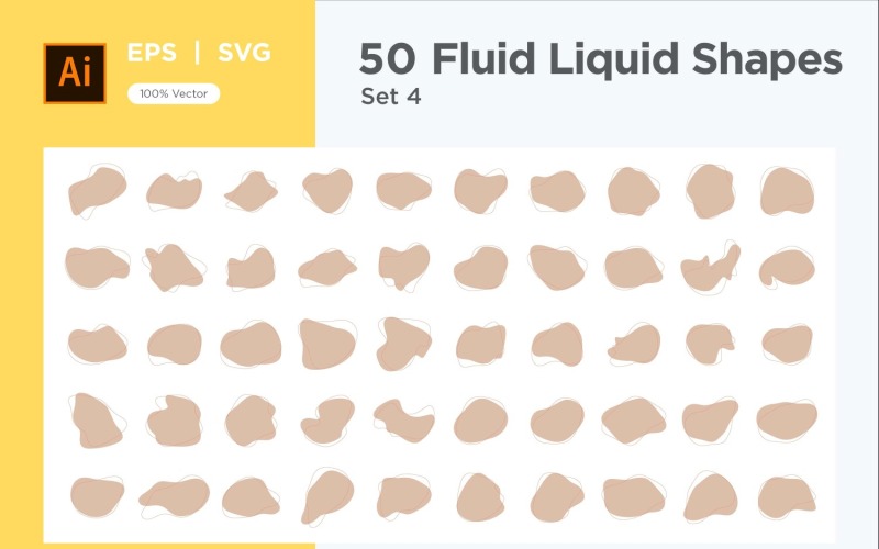 Fluid Liquid Shape V2 50 SET 4 Vector Graphic