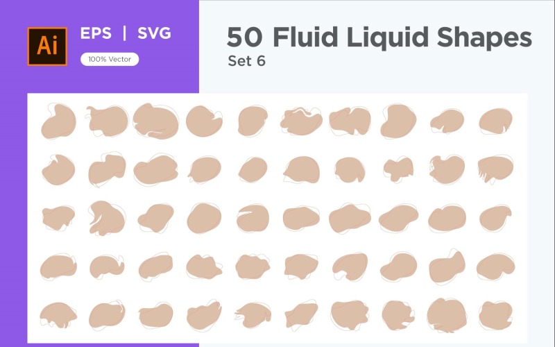 Fluid Liquid Shape V2 50 SET 6 Vector Graphic