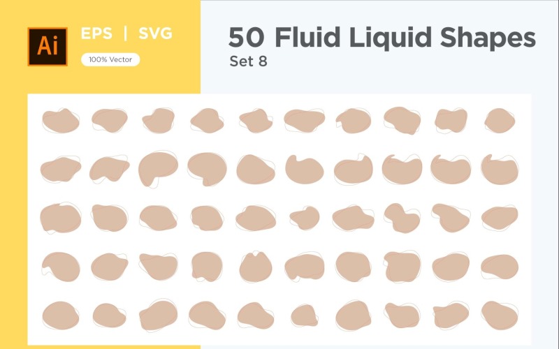 Fluid Liquid Shape V2 50 SET 8 Vector Graphic