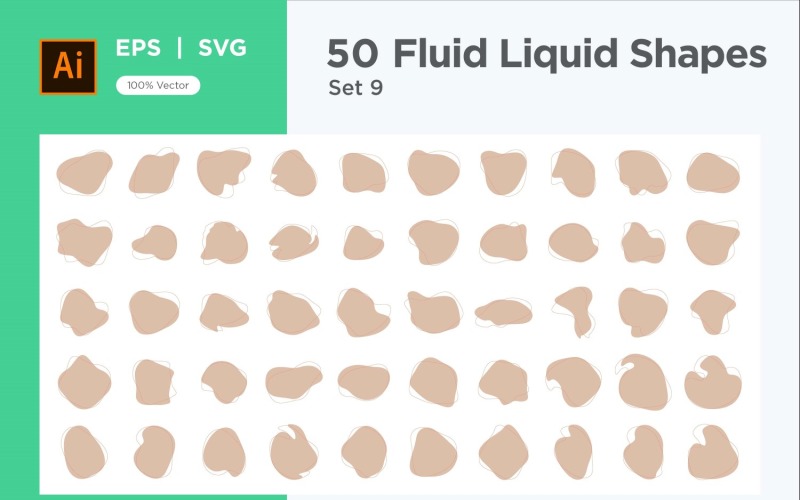 Fluid Liquid Shape V2 50 SET 9 Vector Graphic
