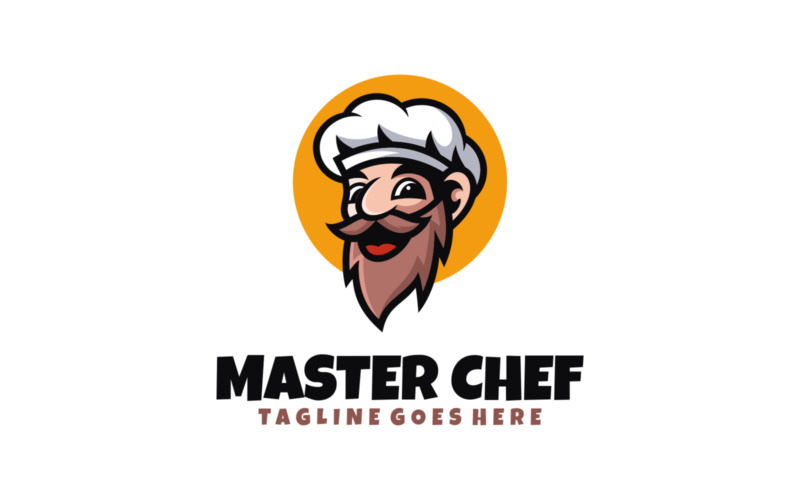 Master Chef Simple Mascot Logo Logo Template