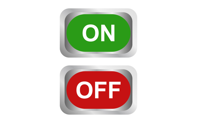 On and off button in vector on background Vector Graphic