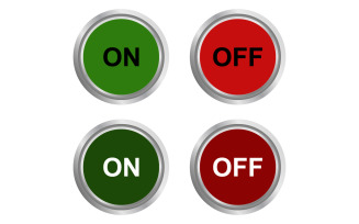 On button in vector on background